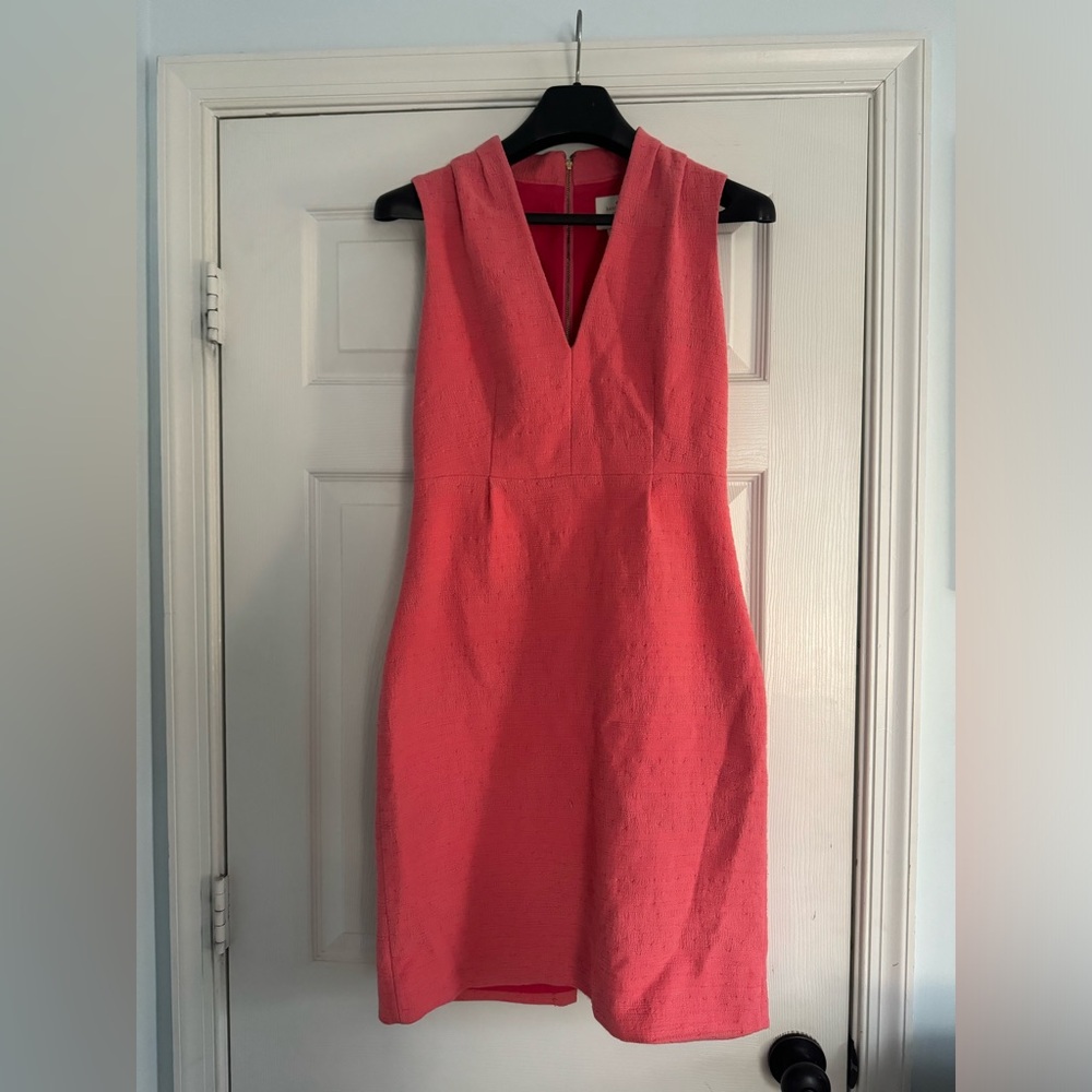 Kate Spade Vibrant Pink Midi sleeveless v neck dress size 8